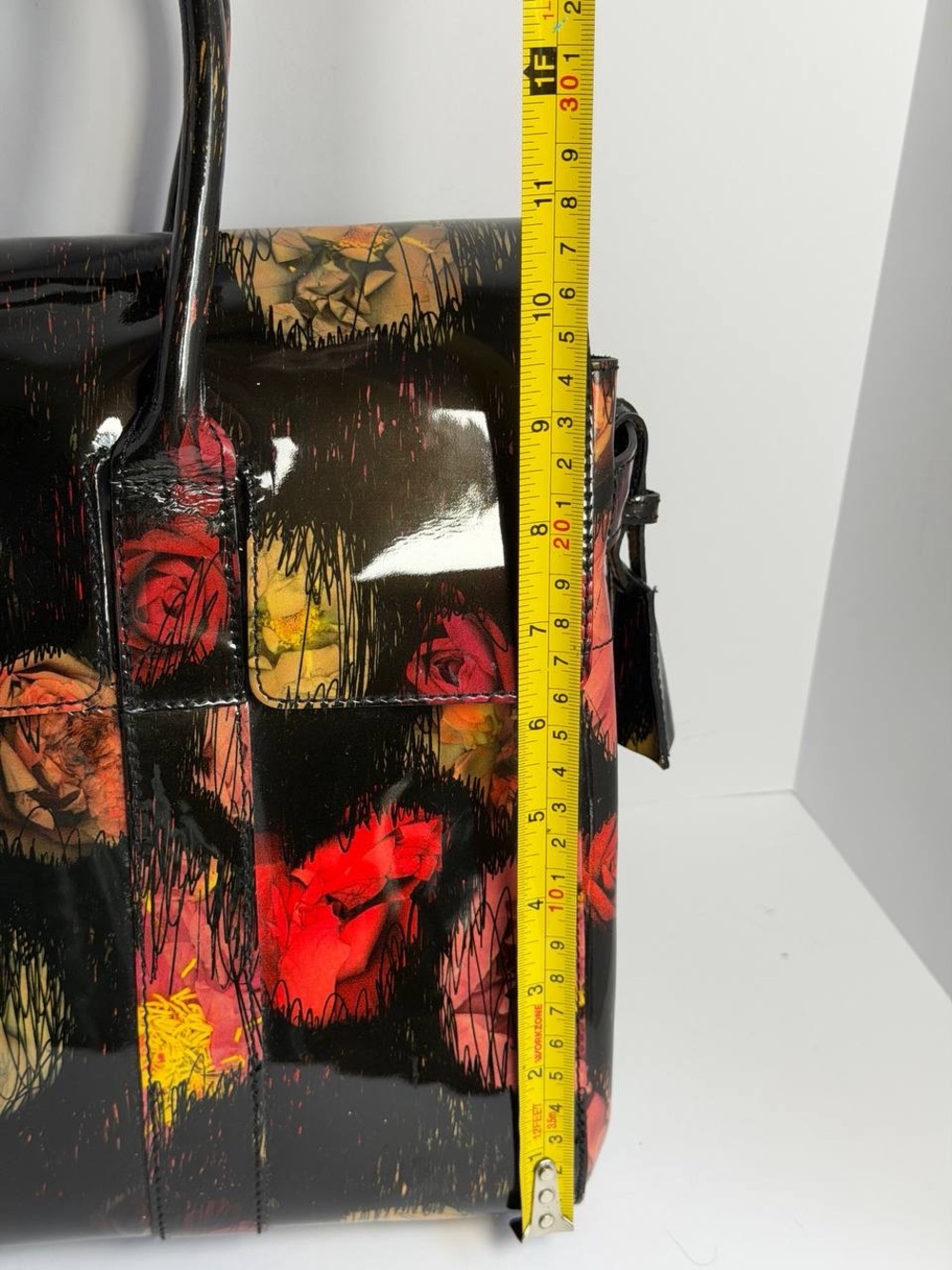 Mulberry Scribbly Floral Patent Leather Bayswater Handbag EXTREMELY RARE - Picture 3 of 16